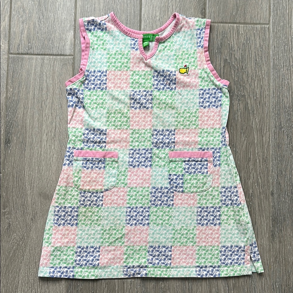 Masters Augusta National colorful checkered sleeveless golf play dress